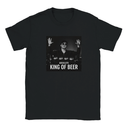 Absolute King of Beer t-shirt med svartvitt ölmotiv