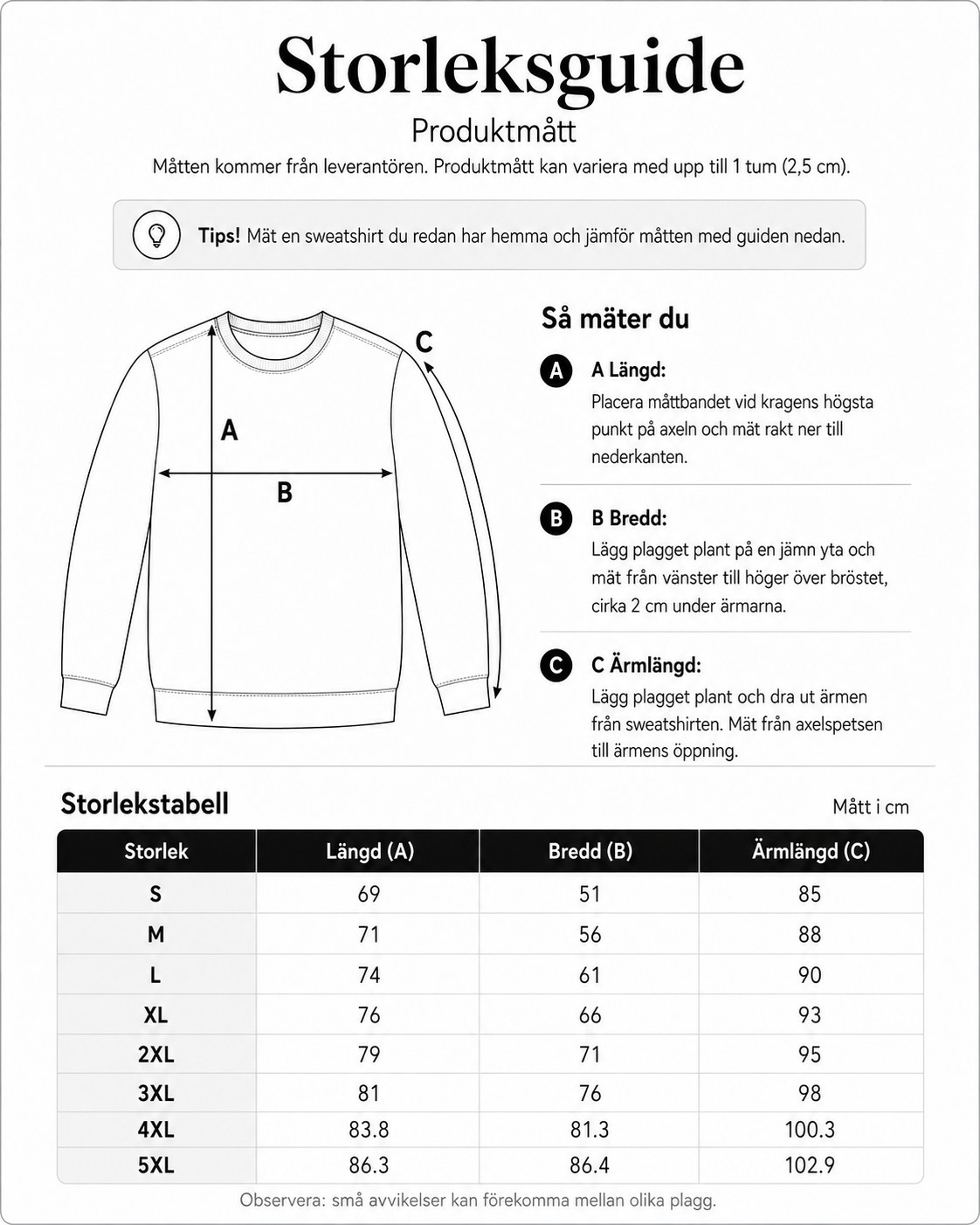 Storleksguide