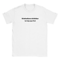 Rolig T-shirt med festmotiv och texten "Kriminalisera dricklekar" för dam och herr.