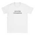 Vit Asfaltera Våtmarkerna t-shirt med svart texttryck